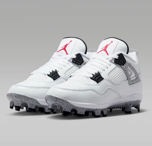 Nike Air Jordan 4 Retro MCS Baseball White Cement Grey  size 8.5 HQ0209-106