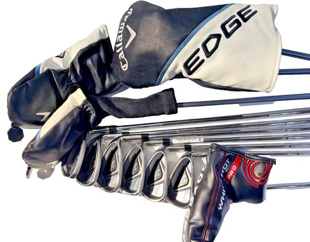 Callaway Edge RH Complete Set Regular Flex Steel 10 Clubs Driver 3W Hyb Putter