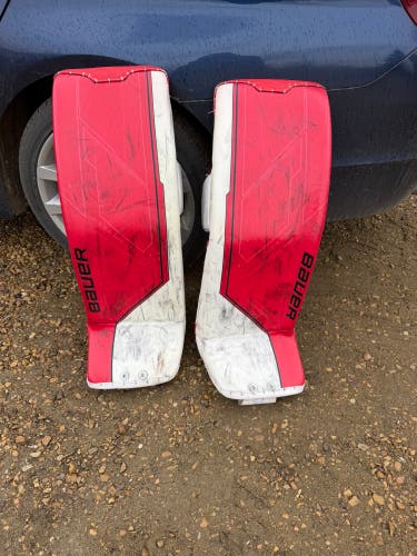 Large 2021 Bauer Supreme Ultrasonic Goalie Leg Pads Pro Stock (Used)