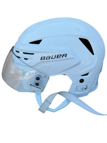 Bauer Re-Akt 85 Pro Stock Hockey Helmet Visor Combo Medium White (Used) 78003
