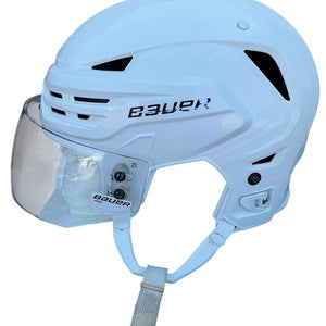 Bauer Re-Akt 85 Pro Stock Hockey Helmet Visor Combo Medium White (Used) 78004