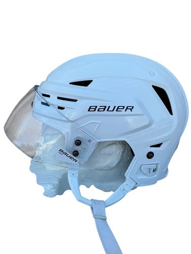 Bauer Re-Akt 85 Pro Stock Hockey Helmet Visor Combo Medium White (Used) 78005