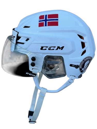 CCM Tacks 710 Pro Stock Hockey Helmet White Small Visor Combo 78020 NORWAY
