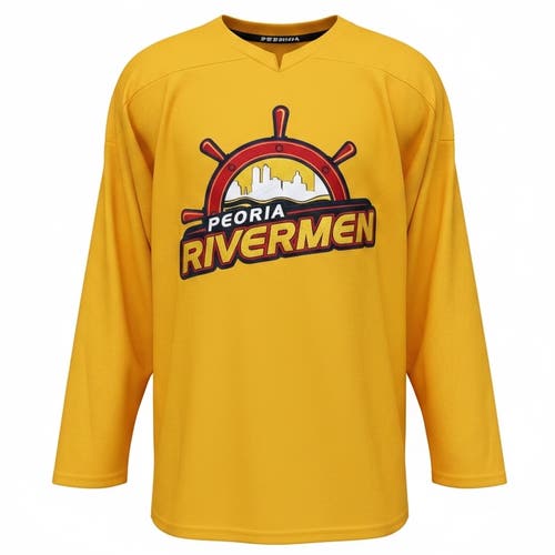 OT Peoria Rivermen Yellow Pro Stock Practice Jersey 6248