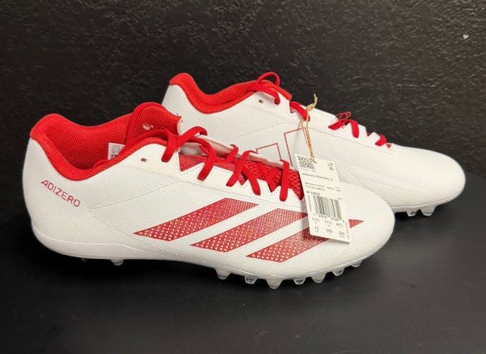 Adidas Adizero Electric 2 Football Cleats Men’s Size 12 White Red NEW w/tags