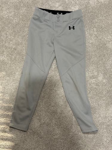 Gray Unisex Small Youth Under Armour Game Pants (Used)