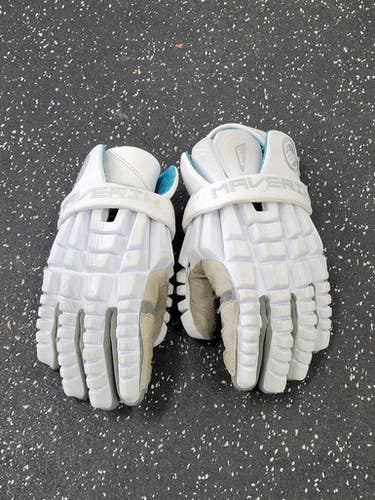 Used Maverik SHIFT Lacrosse Gloves Mens White 13" 11849-S000039567