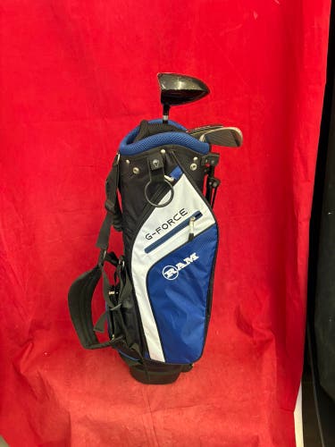 Jr Golf Set: Driver, Mid Iron and putter. Different brands. Plus bag. Age 6-9
