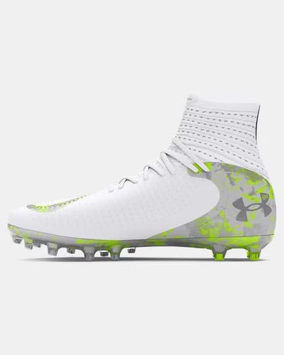 New men's 10.5 Under Armour highlight 2 MC white/green 3028659-100 football/lacrosse cleats
