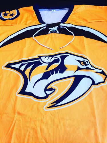 Team set of Adult sublimated hockey Jersys Predators