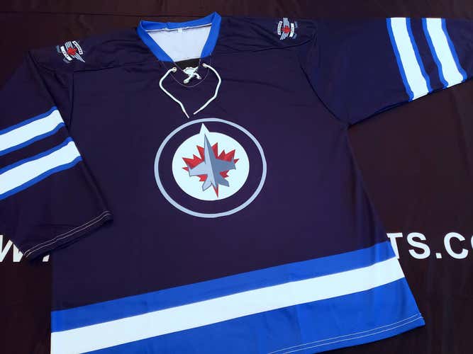 Team set of Adult sublimated hockey Jersys Jets