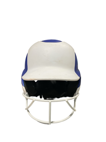Used Easton WHITE/BLU HELMET Batting Helmet w/Mask Royal Blue One Size 11834-S000050504