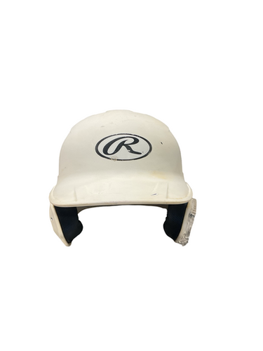 Used Rawlings WHT HELMET 6 7/8-7 5/8 Batting Helmet No Mask White One Size 11834-S000050571