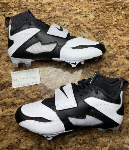 *NEW Men Size 9 Nike Vapor Edge Diamond Turf 93 TD White Black Silver HF5298-101