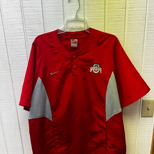 Nike Ohio State Men’s Medium SS Team Issued Windbreaker Red/Gray Lightweight Top