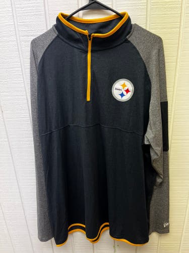 New Era NFL Pittsburgh Steelers Men’s XXL Quarter Zip Pullover LS Shirt