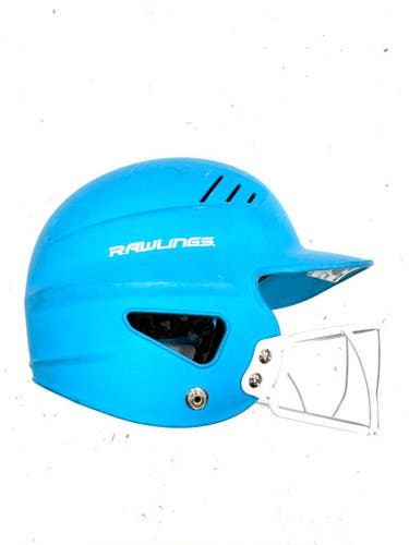 Used Rawlings 6 1/2- 7 1/2 Batting Helmet w/Mask Royal Blue One Size 11860-S000308689
