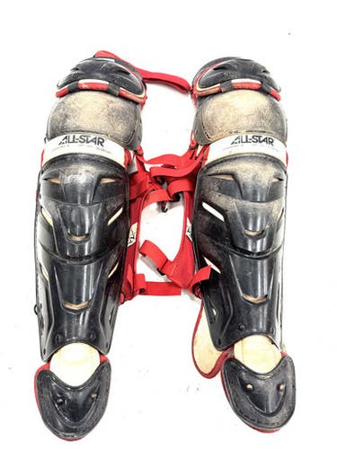 Used All Star LG40WPRO BLACK Catchers Leg Guards None Adult 11860-S000308667