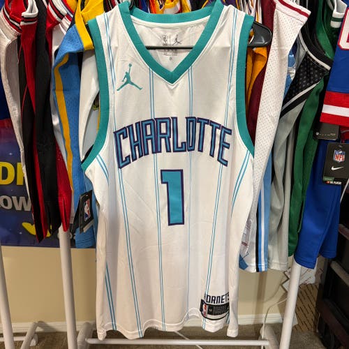 Charlotte Hornets 2025 Away Lamelo Ball #1 Aqua NBA Jersey