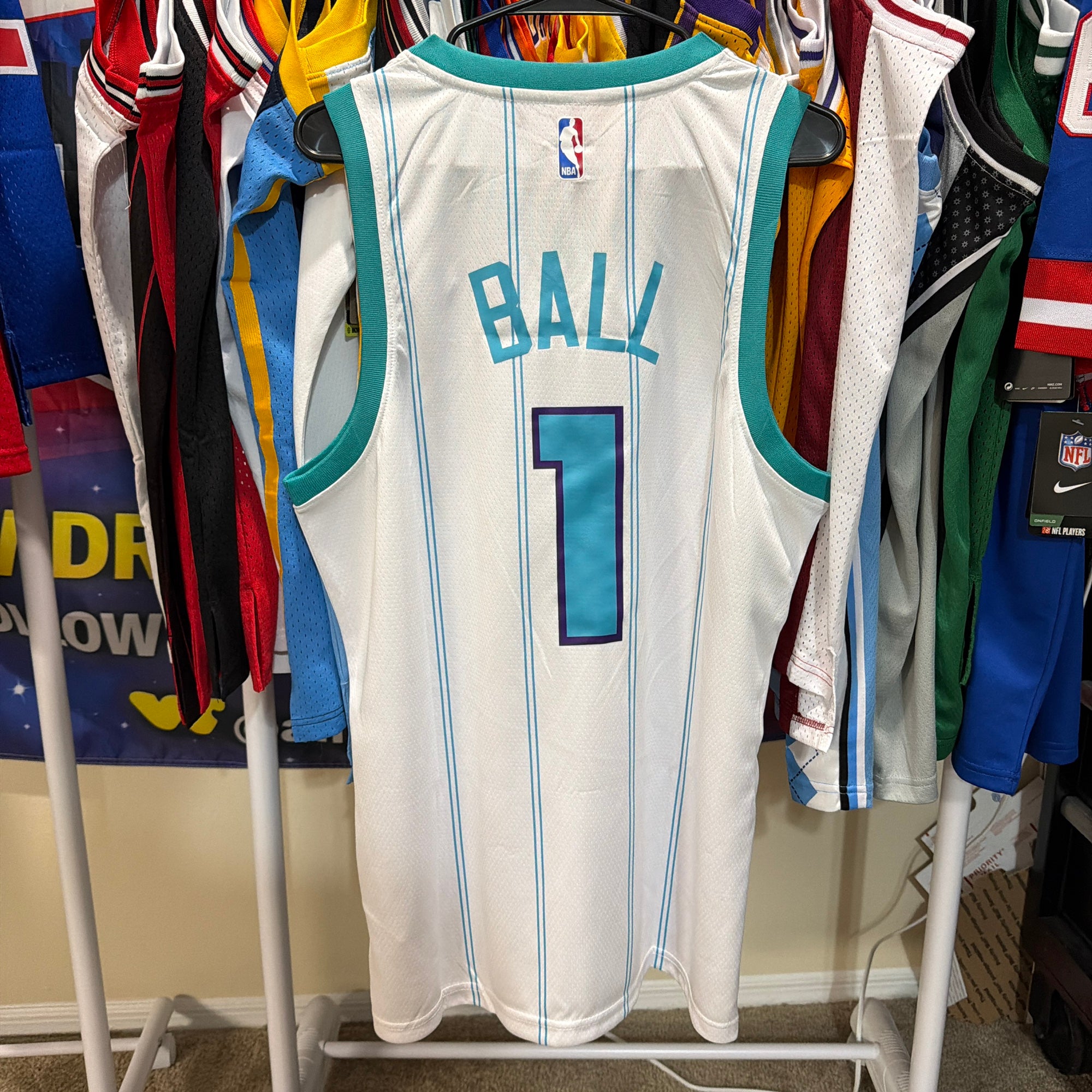 Charlotte Hornets 2025 Away Lamelo Ball #1 Aqua NBA Jersey | SidelineSwap |  Buy and Sell on SidelineSwap