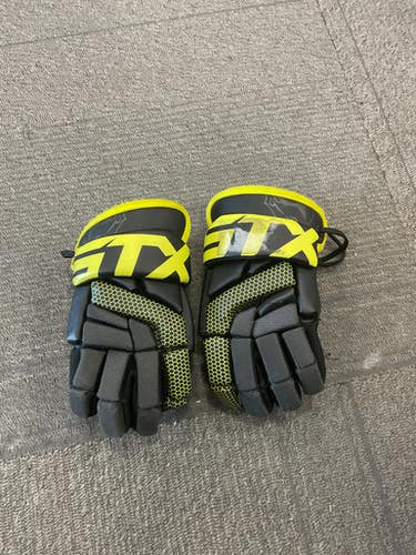 Used STX STALLION 100 Lacrosse Gloves Junior Black 8" 11614-S000236183