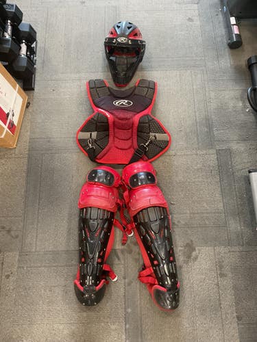 Used Rawlings CHEST AND LEG PROTECTOR AND HELMET Catchers Equipment Other 11614-S000236153