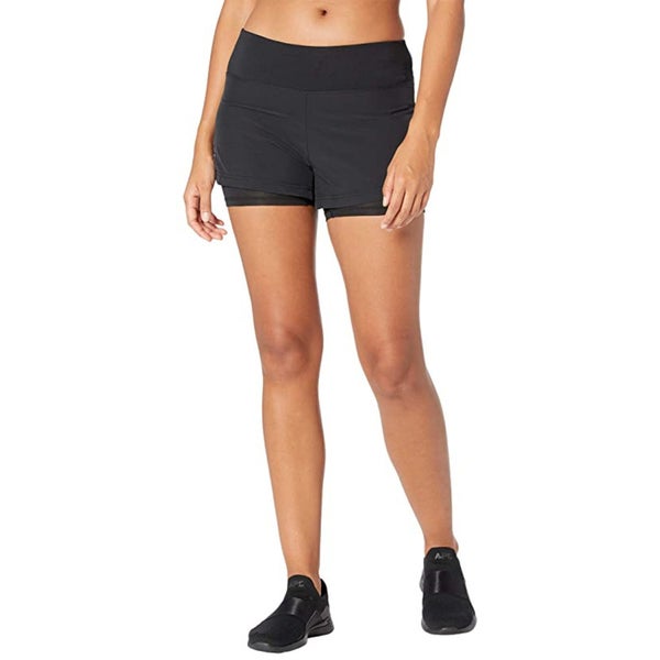 Craft ADV Essence 2-in-1 Shorts Women XS Black Woven Stretch Yoga Gym Wear NLW30