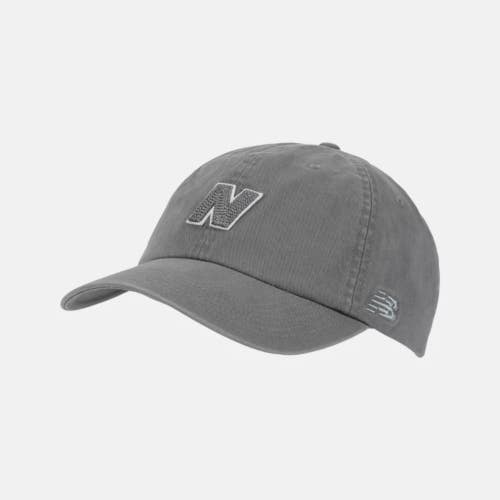 New Balance 6 Panel Block N Baseball Cap Men's Gray Adjustable Strap Hat DAB320