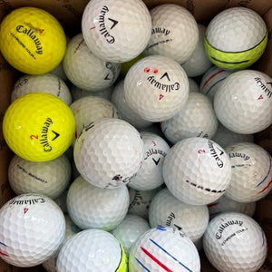 CALLAWAY CHROME TOUR of AAA (3A) golf balls - 50 Pack - WHITE - YELLOW MIX - FREE SHIPPING