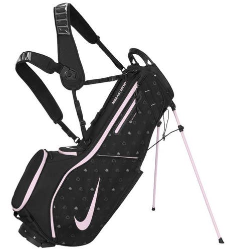 Nike 2026 Air Sport 2.0 Golf Carry Stand Bag 4-Way Top Black/Sail/Pink NEW