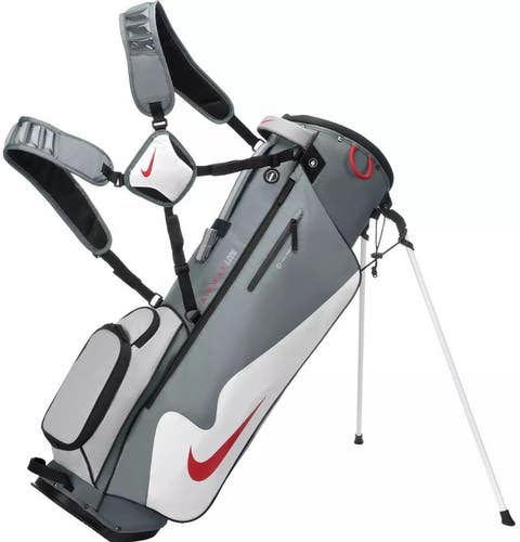 Nike 2026 Air MAX Lite Golf Stand Bag 4-Way Top Color: Gray/White/Red NEW