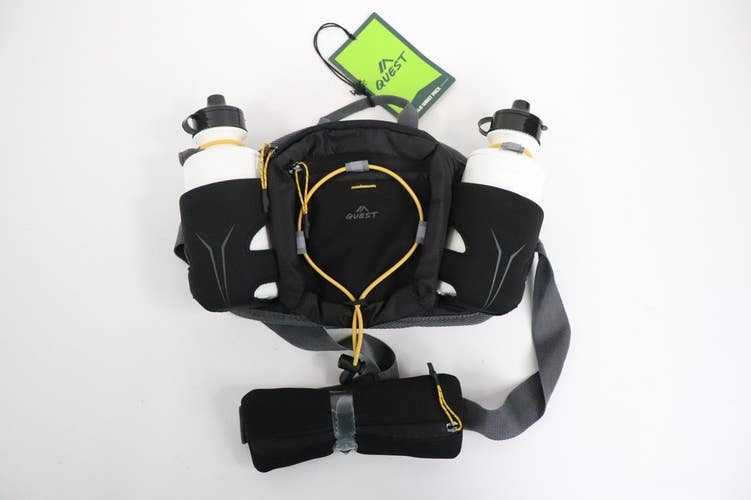 Quest H20 Waist Pack  2 water bottle Pocket Storage Running Hiking- Brand New