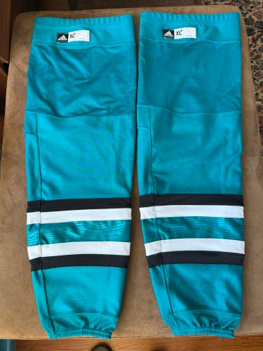 Adidas SJ Sharks 2022/23 Pro Stock “Evolve” Teal socks XL+