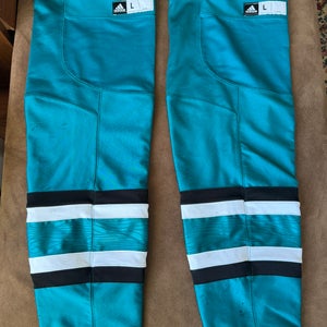 Adidas SJ Sharks 2022/23 Pro Stock “Evolve” Teal socks Large