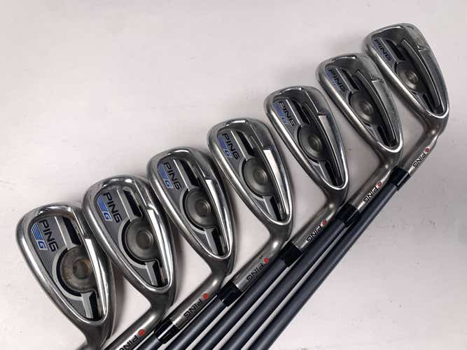 Ping G 2016 Iron Set 5-PW+GW Red Dot 1* Flat CFS 65g Senior Graphite Mens RH
