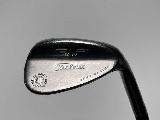 Titleist Vokey Spin Milled SM4 Black Wedge 50* 8 Bounce Wedge Steel Mens RH
