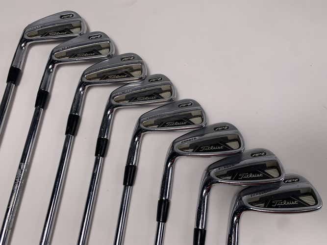 LEFTY Titleist 710 AP2 Iron Set 3-PW KBS Tour Stiff Steel LH +1/2" Midsize Grips