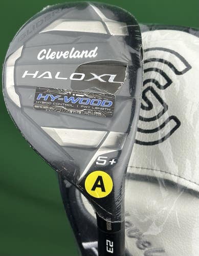 Cleveland Halo Xl HY-Wood 5+ Hybrid 23* Senior A-Flex Aldila Ascent 40 w/ Cover