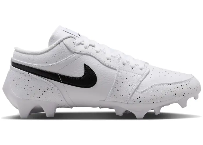 Size 12.5 - Jordan 1 Low TD Cleat White Black Splatter FJ6245-102