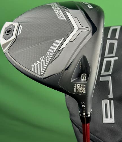 Cobra DS-Adapt MAX-K Driver 9* Stiff Flex Denali Red 50 w/ Headcover RH NICE!
