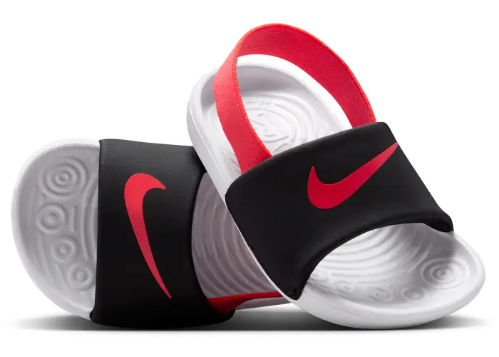 Size 9C - Nike Kawa Slide Black White Bright Crimson (TD) FJ8811-003
