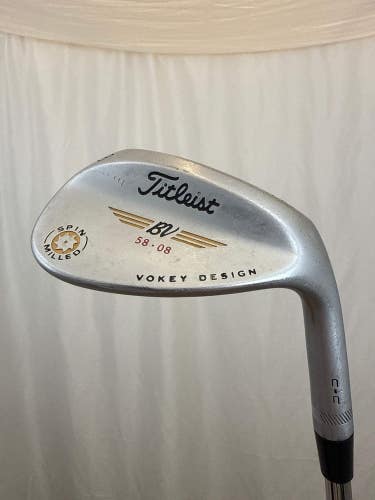 Titleist Vokey Spin Milled CC Chrome Lob Wedge 58 / 8 Wedge Flex 35