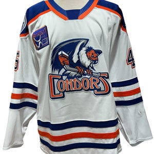 CCM Pro Stock Bakersfield Condors White Game Jersey MAYHEW 45259