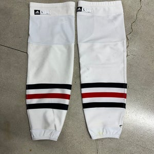 NHL CHICAGO BLACKHAWKS White Adult Unisex Large Adidas Socks (Used)