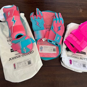New Max Clark Bruce Bolt Batting gloves, leg guard and sliding mitt