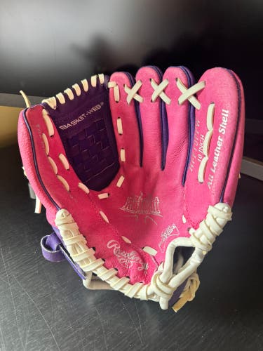 Rawlings RH Highlight Series Baseball Glove 10" Pink & Purple (Like New)