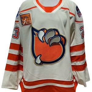 CCM Pro Stock Bakersfield Condors Cream Game Jersey 23 98482