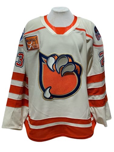 CCM Pro Stock Bakersfield Condors Cream Game Jersey 23 98482