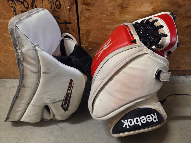 Reebok Revoke PZ Goalie Glove and Bauer Reactor 7000 Blocker
