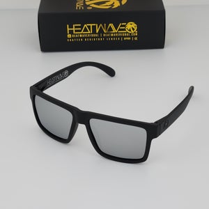 Polarized Heatwave Vise Z80 Square Sunglasses Matte Black Silver Mirror H25